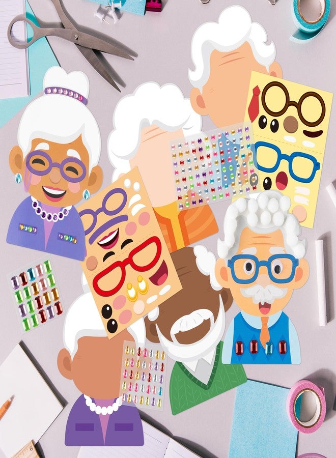 BeYumi 100 Days Grandparents Carft - 28Pcs 100th Day of School Grandparents DIY Craft Kit for Kids Make Your Own Old Lady Grandpa Stickers Game School Classroom Art Activity Party Favor Decor Supplies - Image 4